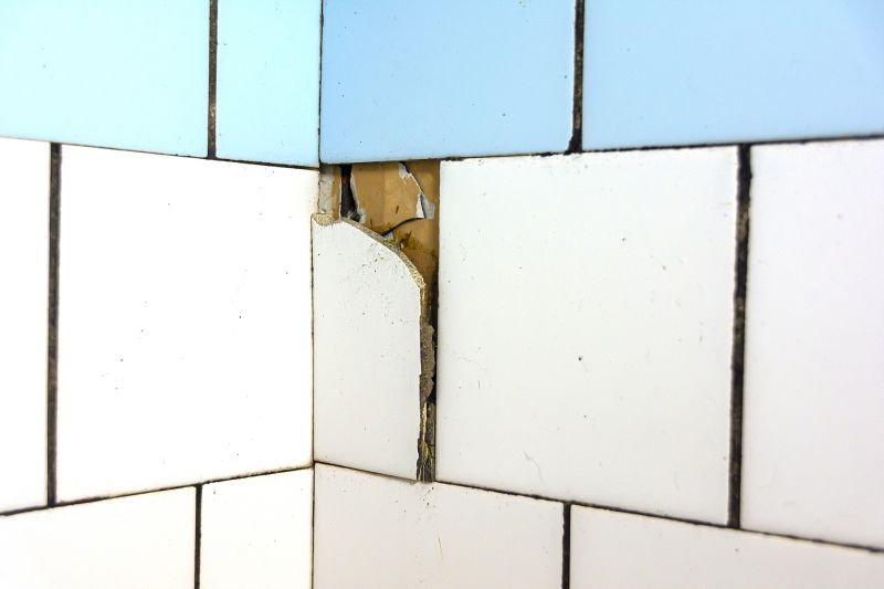 Close-up of Damaged Grout